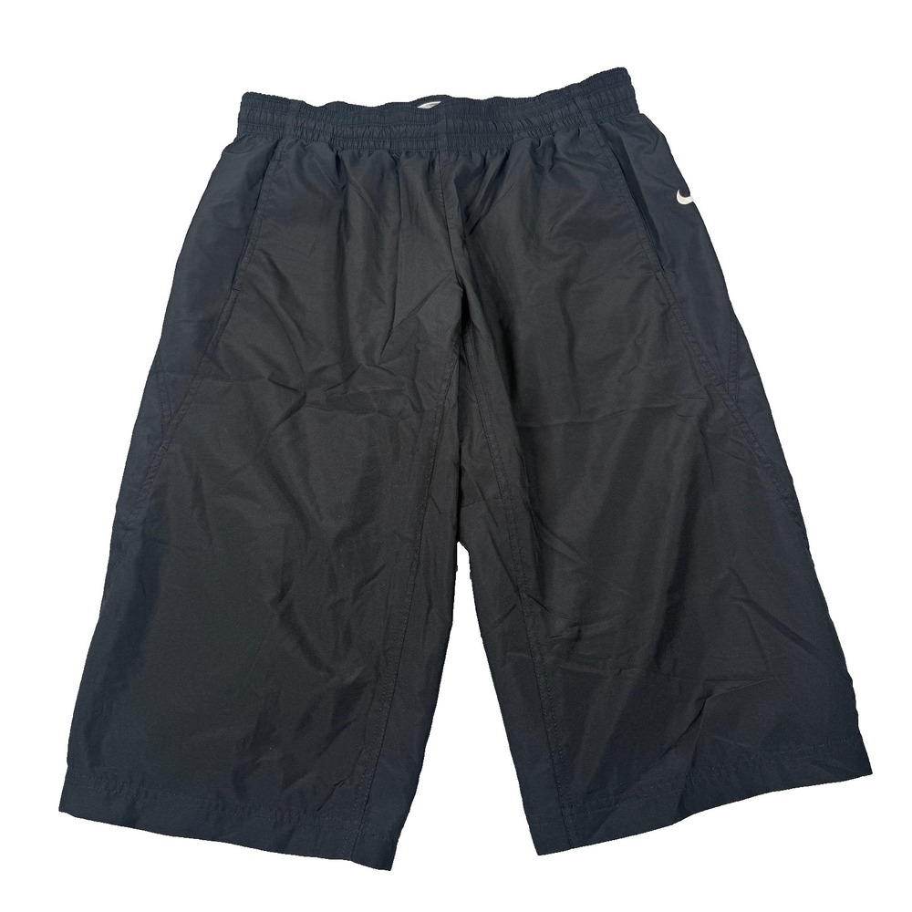 Nike Capri Shorts Womens Large Black Dri-FIT Training Athletic Mesh Lined 404972